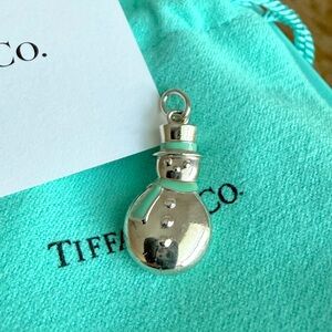 ⛄️ Sterling Silver Snowman w/ Blue Scarf Charm / VINTAGE! Tiffany & Co.